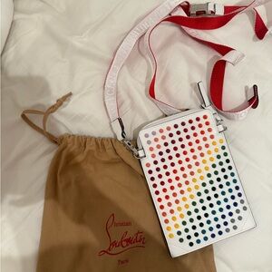 Christian Louboutin White Bag with Multicolor Dots